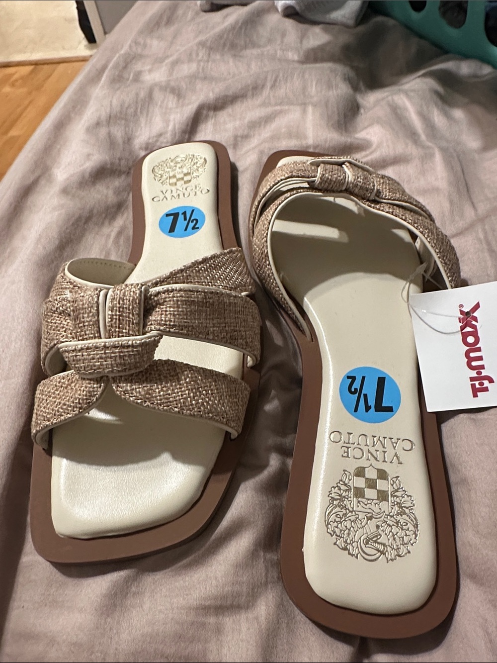 Vince Camuto Tan Braided Slide Sandals